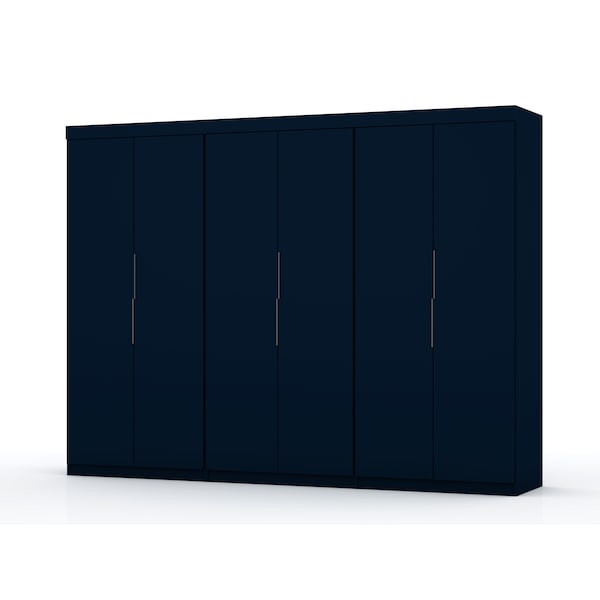 Manhattan Comfort Mulberry 2.0 Wardrobe Closet 3-Piece Set, Tatiana Midnight Blue 124GMC4 - main
